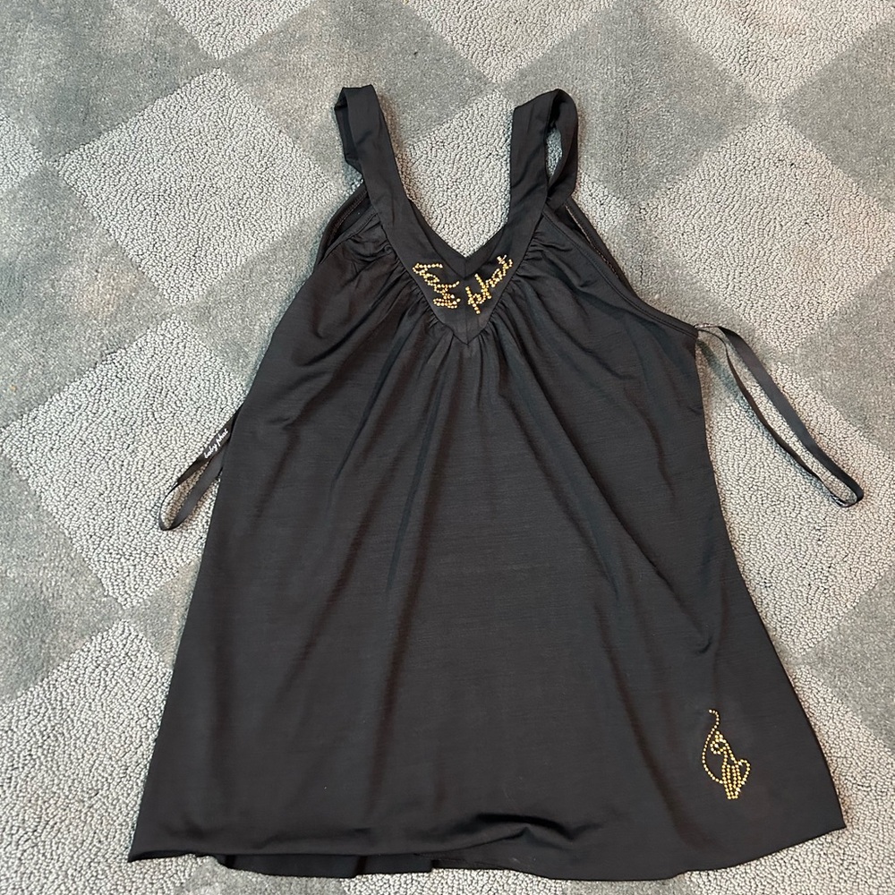 NWOT Vintage Baby Phat Black and Gold Tank Top